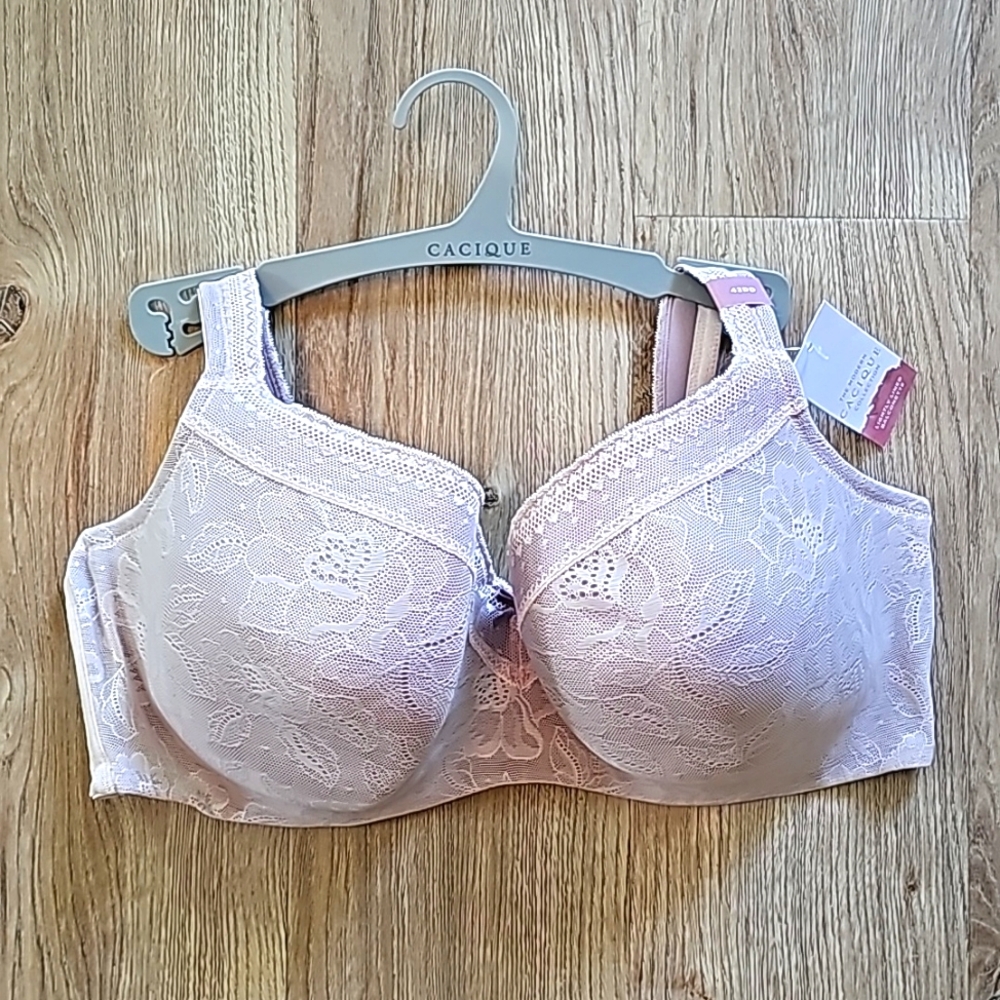 Cacique Lightly Lined Balconette Lace Bra 42DD NWT